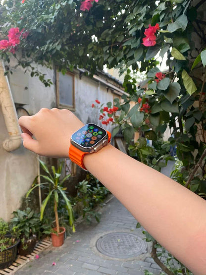 Smartwatch Ultra Pro con 2 correas ( negro + naranja )